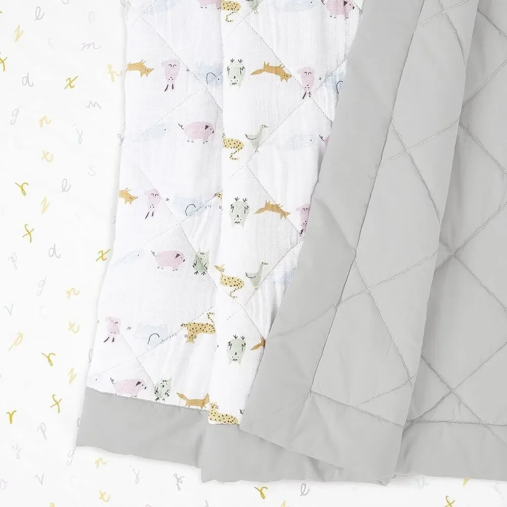aden + anais Essentials 3-Piece Crib Bedding‎ Set, Alphabet Animals